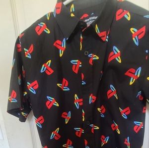 Play station button up shirt